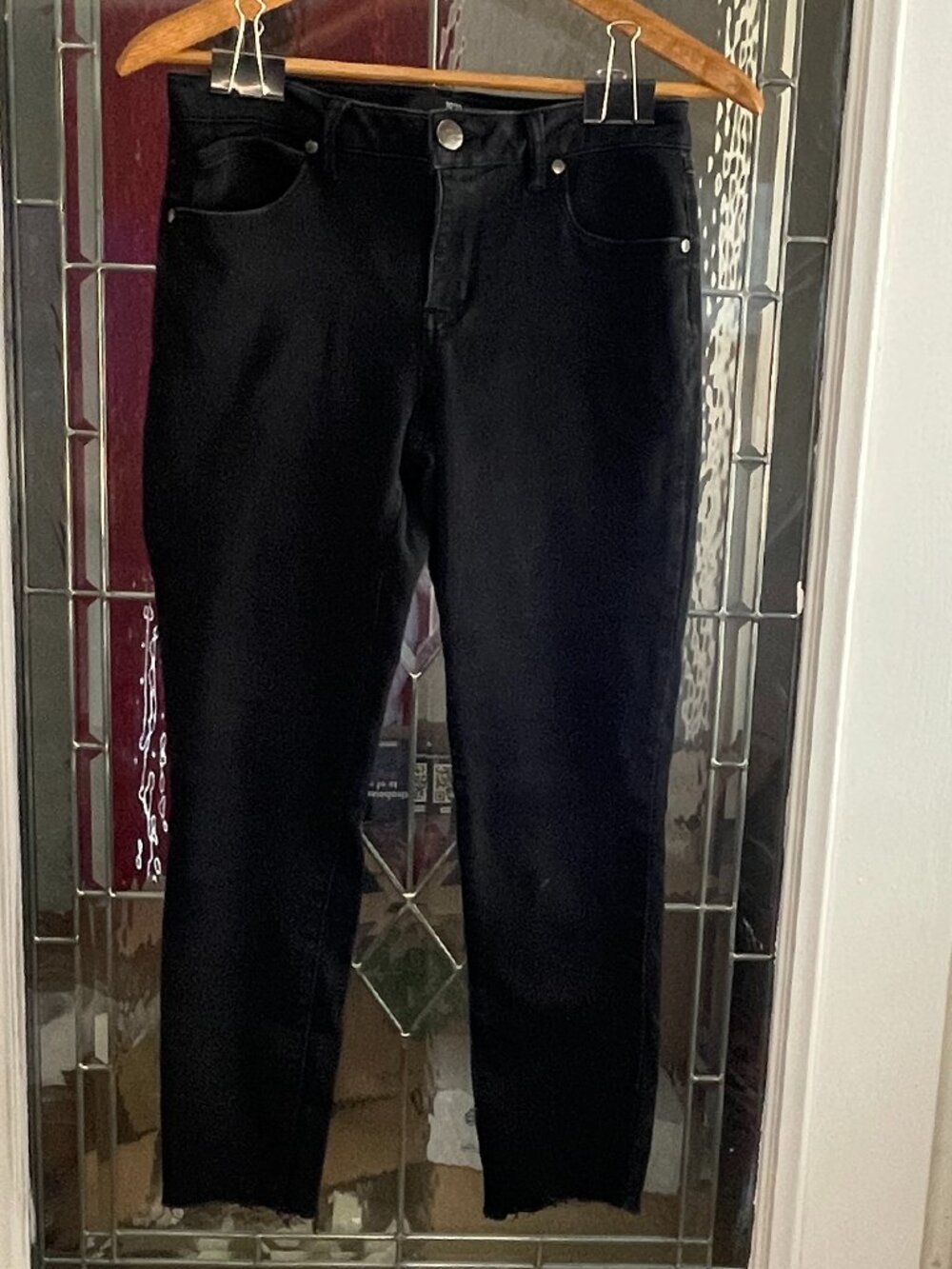 1822 Denim Jeans Womens 10 Black Dark Wash Stretch Jegging Jeans 30 X 27